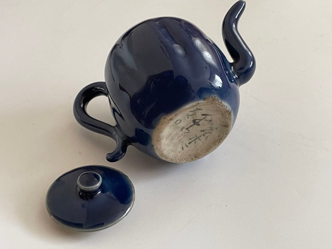 骨董　アンティーク　瑠璃　瓜型　水滴　水注　急須　古伊万里　李朝