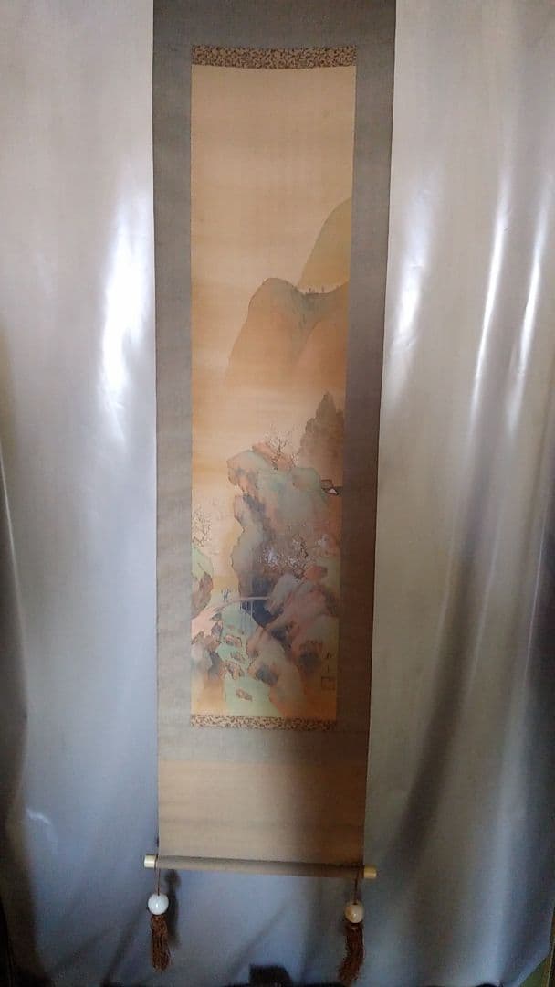 掛け軸、加茂敬山作。梅林山水。