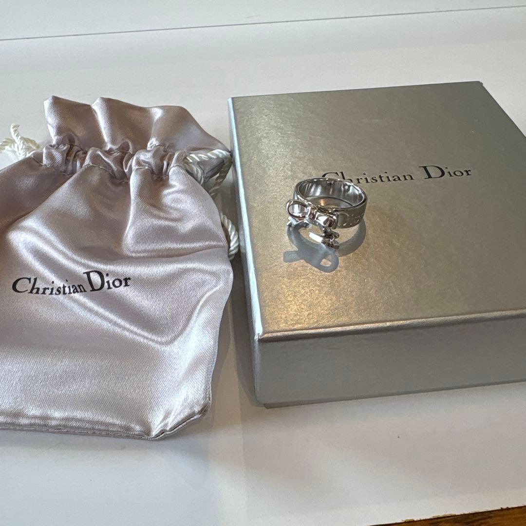 Christian Dior リボン付きリング C&Dチャーム