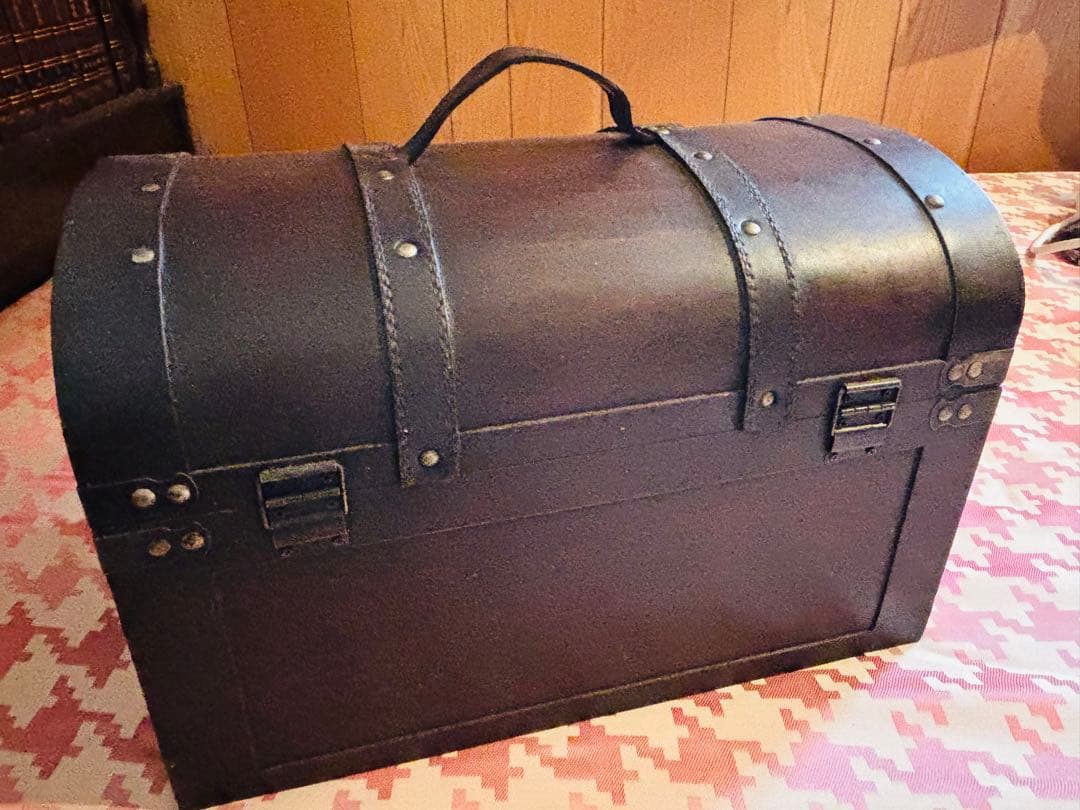 アンティーク風 木製トランクボックス 宝箱風 収納ケース