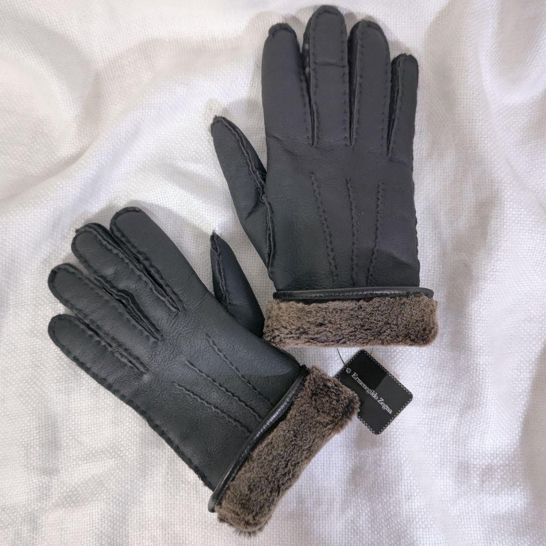 エルメネジルドゼニアErmenegildo Zegnaムートンレザーグローブ手袋