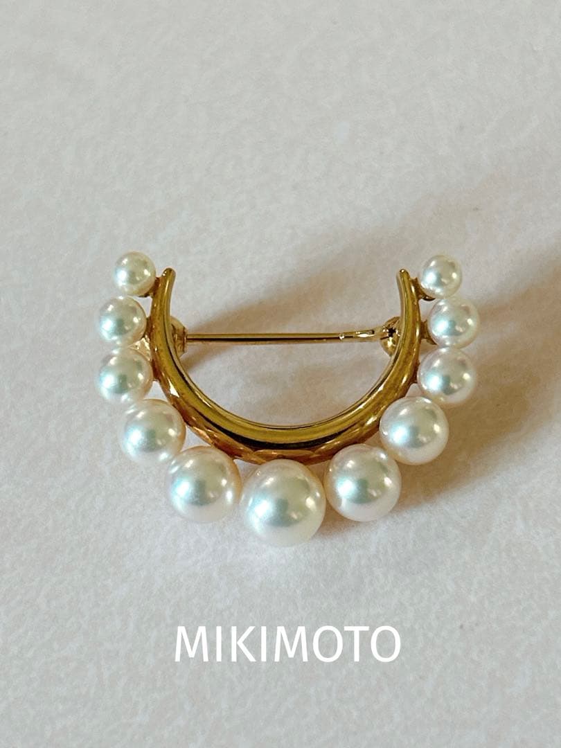 MIKIMOTO K18 パールブローチ⟡.·