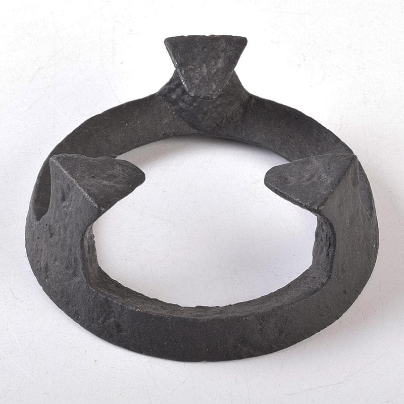 茶道具　釜師　畠春斎作　細川家伝来　五徳　蓋置　共布共箱　V　R8840