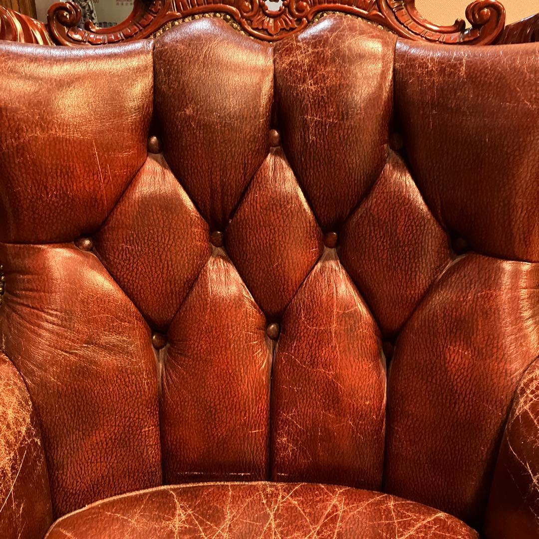 vintage 本革 バロックスタイル 椅子　②