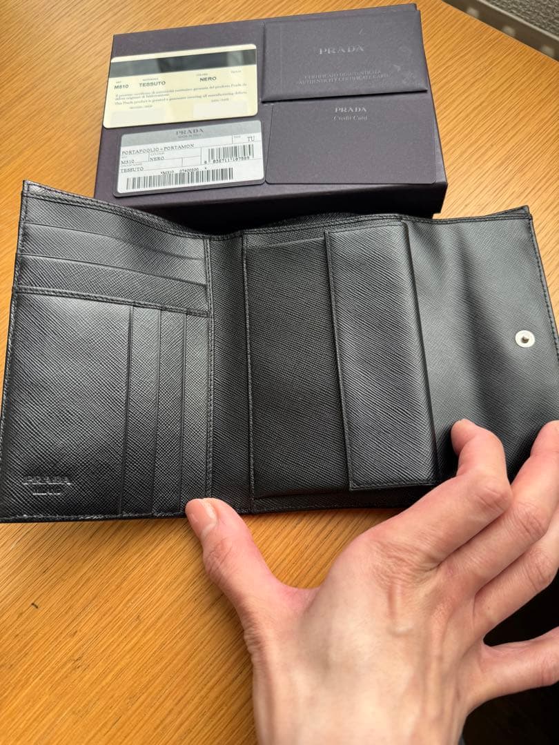 PRADA M510 Tessuto Nero 三つ折り財布