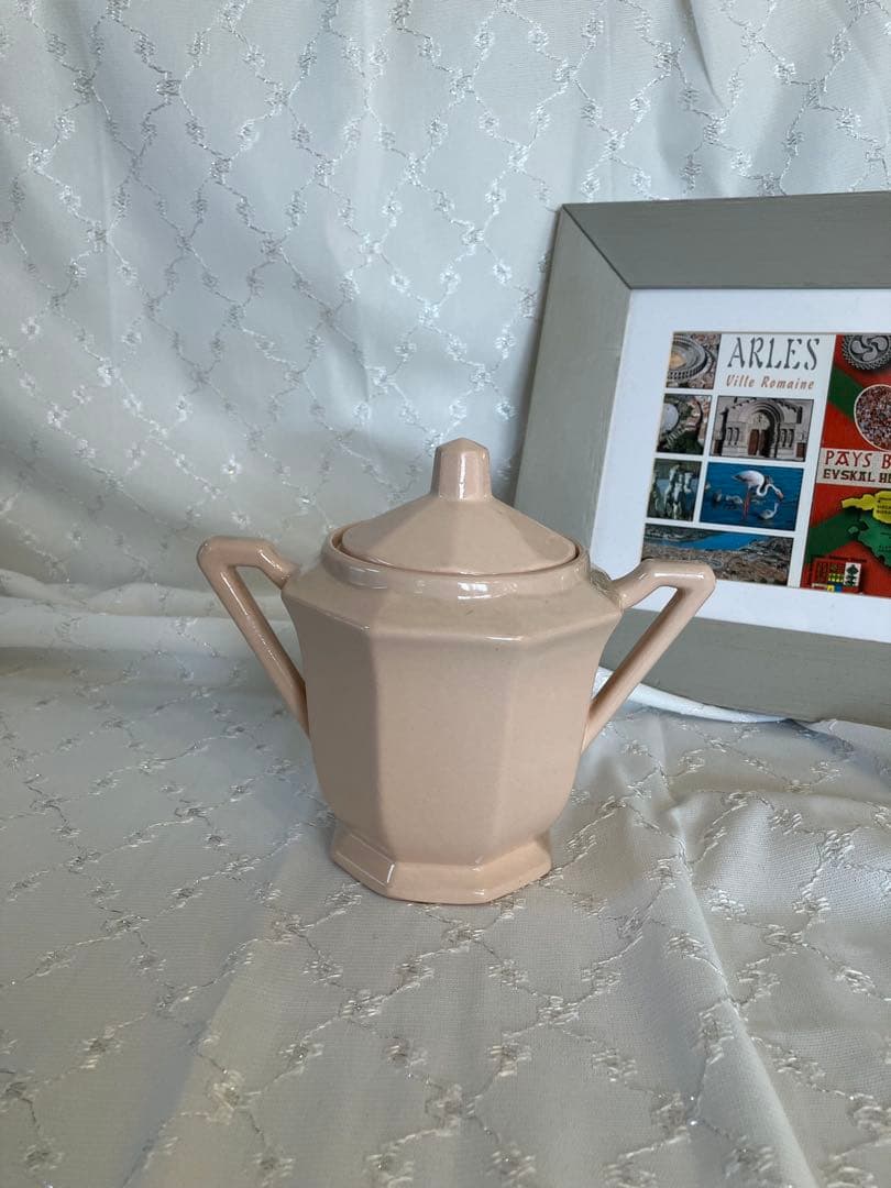 《希少》フランス　アンティーク　八角形 シュガーポット　ディゴワン　サルグミンヌ