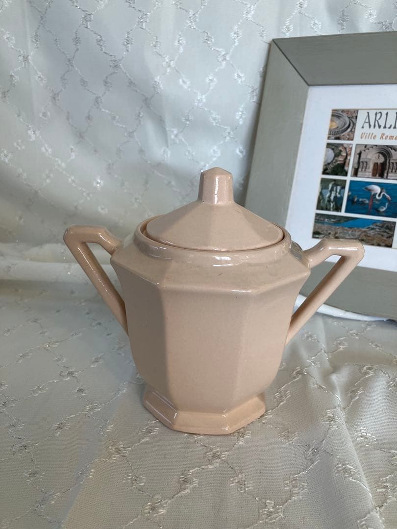 《希少》フランス　アンティーク　八角形 シュガーポット　ディゴワン　サルグミンヌ