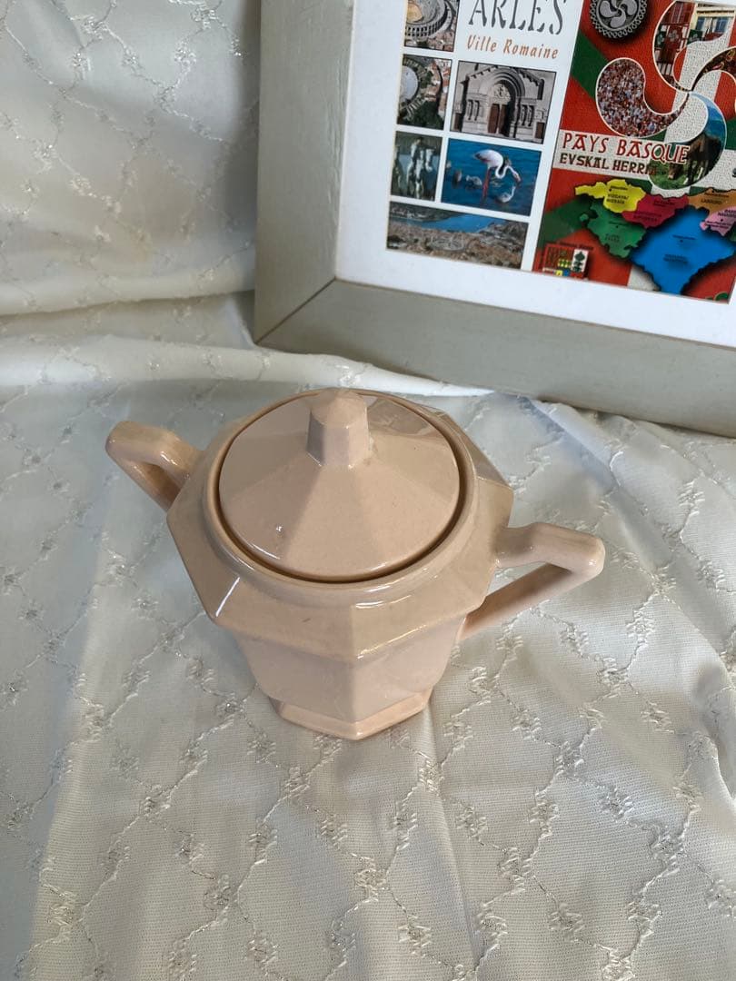 《希少》フランス　アンティーク　八角形 シュガーポット　ディゴワン　サルグミンヌ