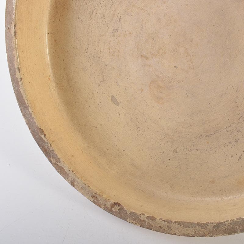 讃岐源内焼　三彩　陽刻唐草文　水盤　直径約32cm　V　R6773