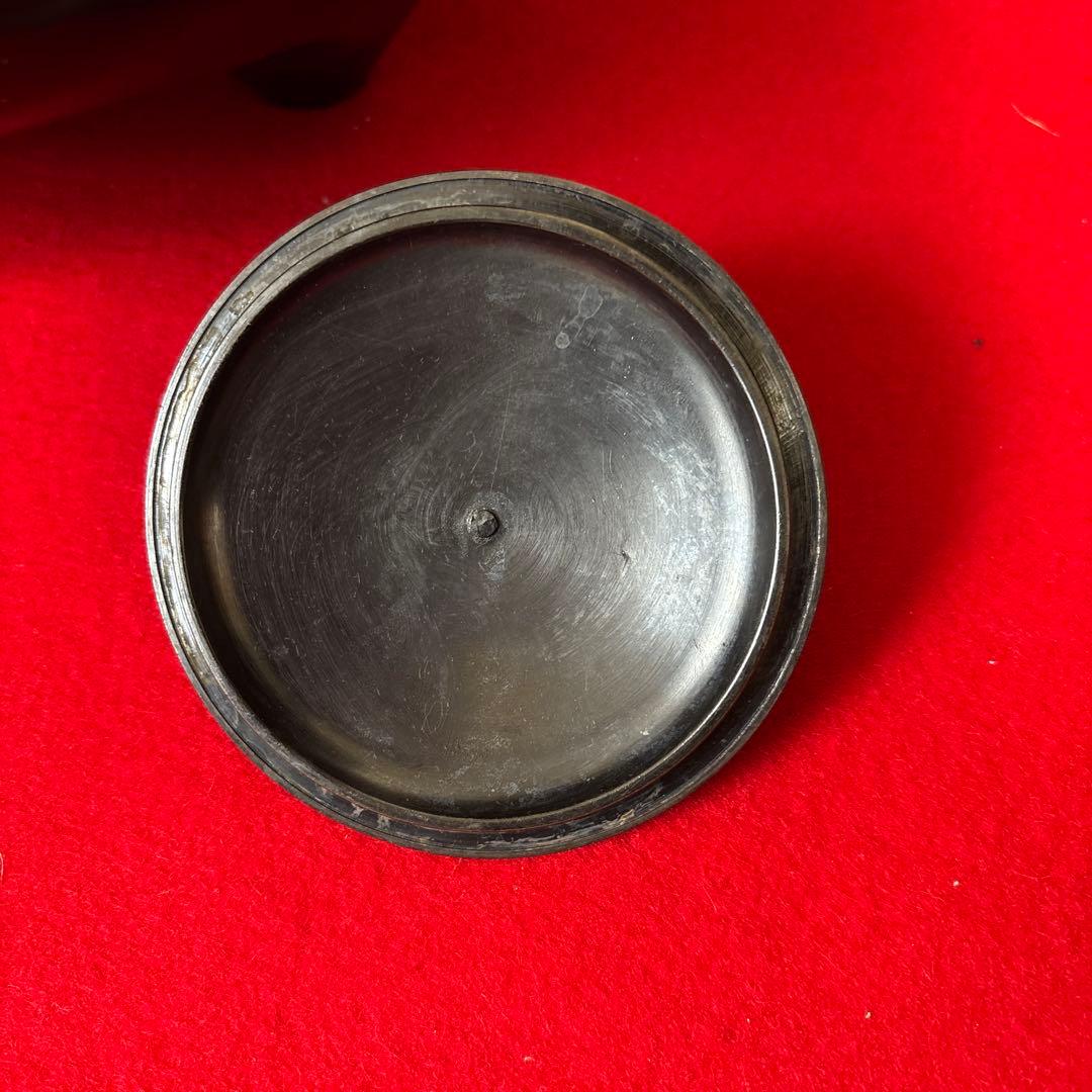 茶道具 釜 茶釜 唐銅 鬼面風炉 丸釜　箱付き
