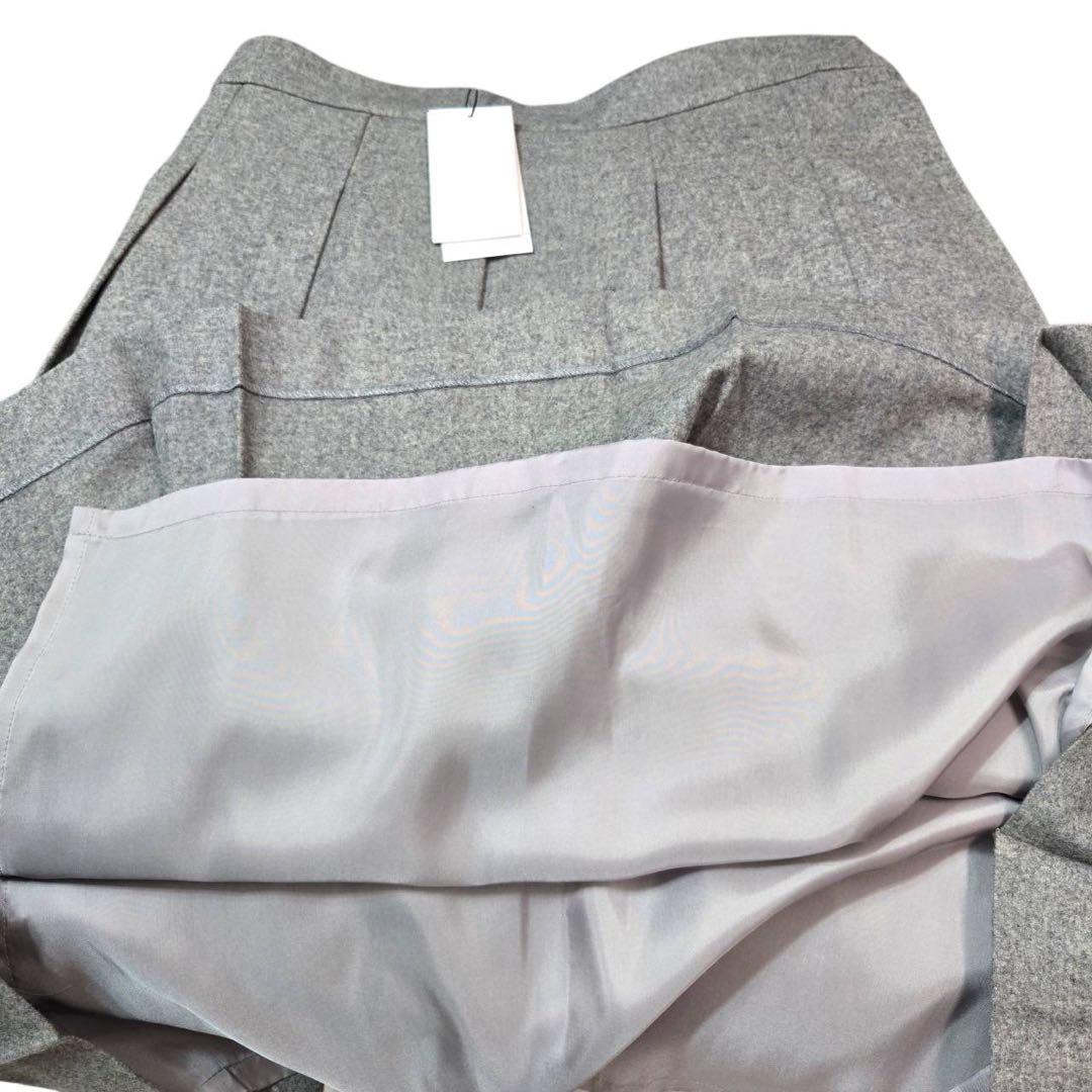 HYKE ハイク プリーツ ウール スカート グレー 1 M 新品未使用品✨