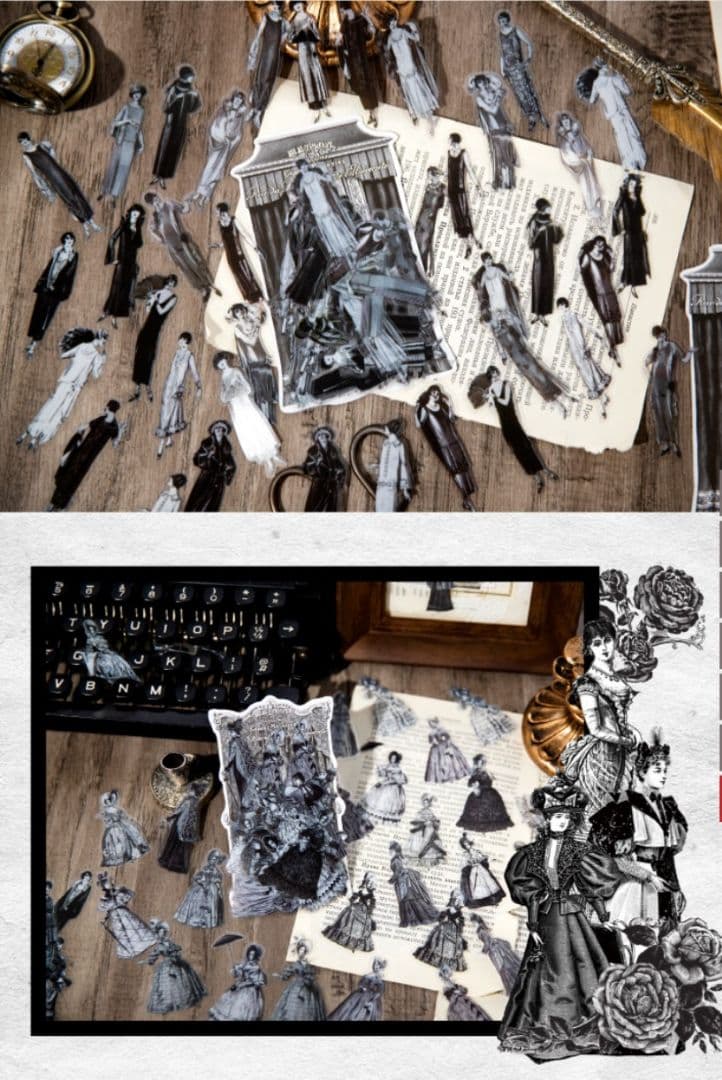 人物 美麗時代 PETシール 6種240枚 ステッカー コラージュ 44