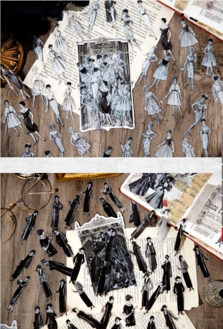 人物 美麗時代 PETシール 6種240枚 ステッカー コラージュ 44