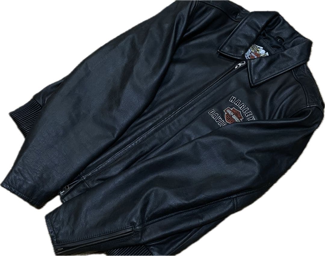 TA様 ハーレーダビッドソン シングル ライダース レザージャケット 両面刺繍