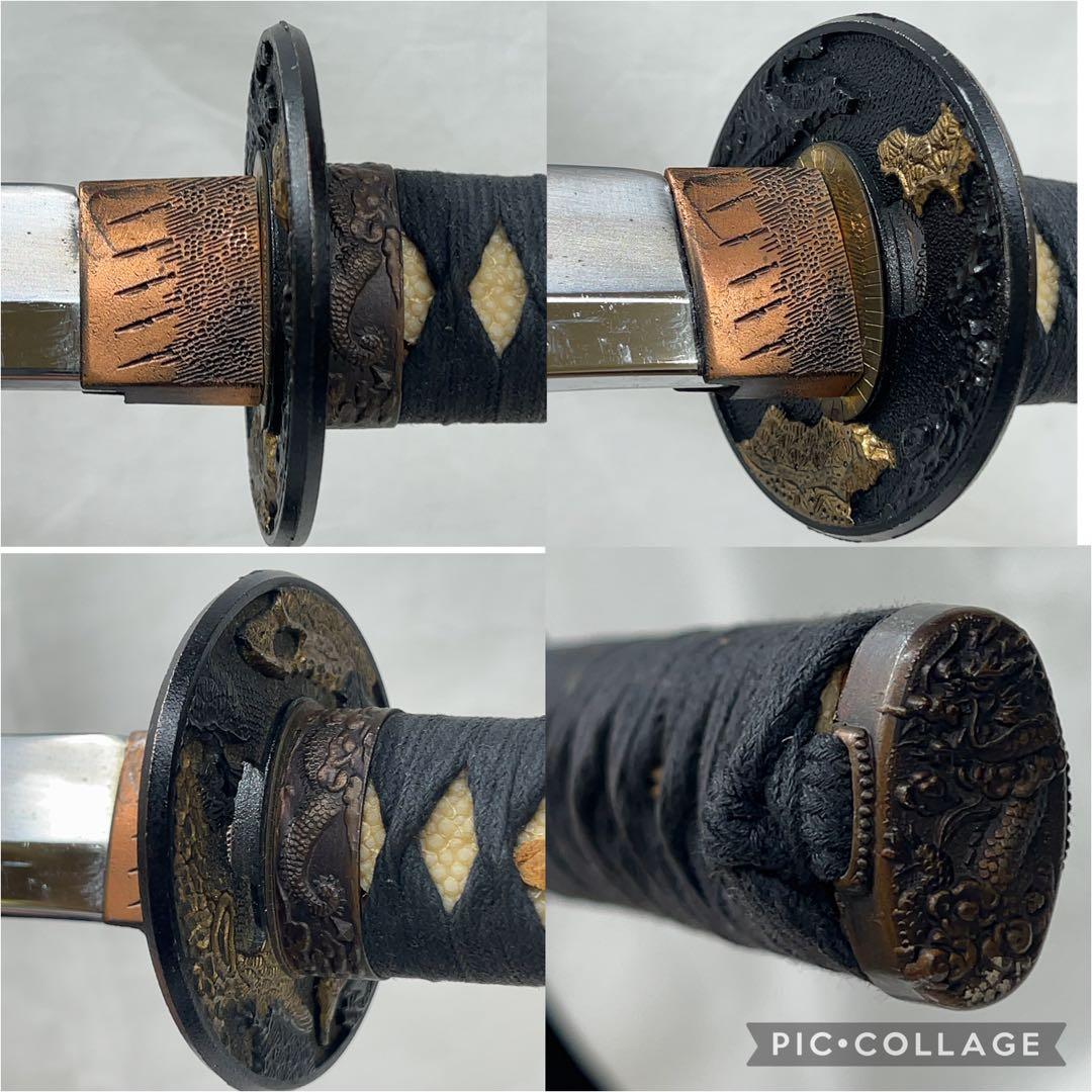 【模造刀】二本差し 太刀 脇差 藤巻 鞘 風景 鍔