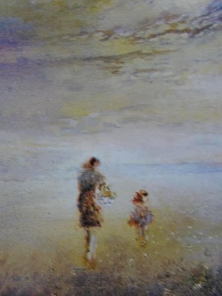 岡田旭峰、草原にあそぶ、希少画集画、新品高級額、額装付、状態良好