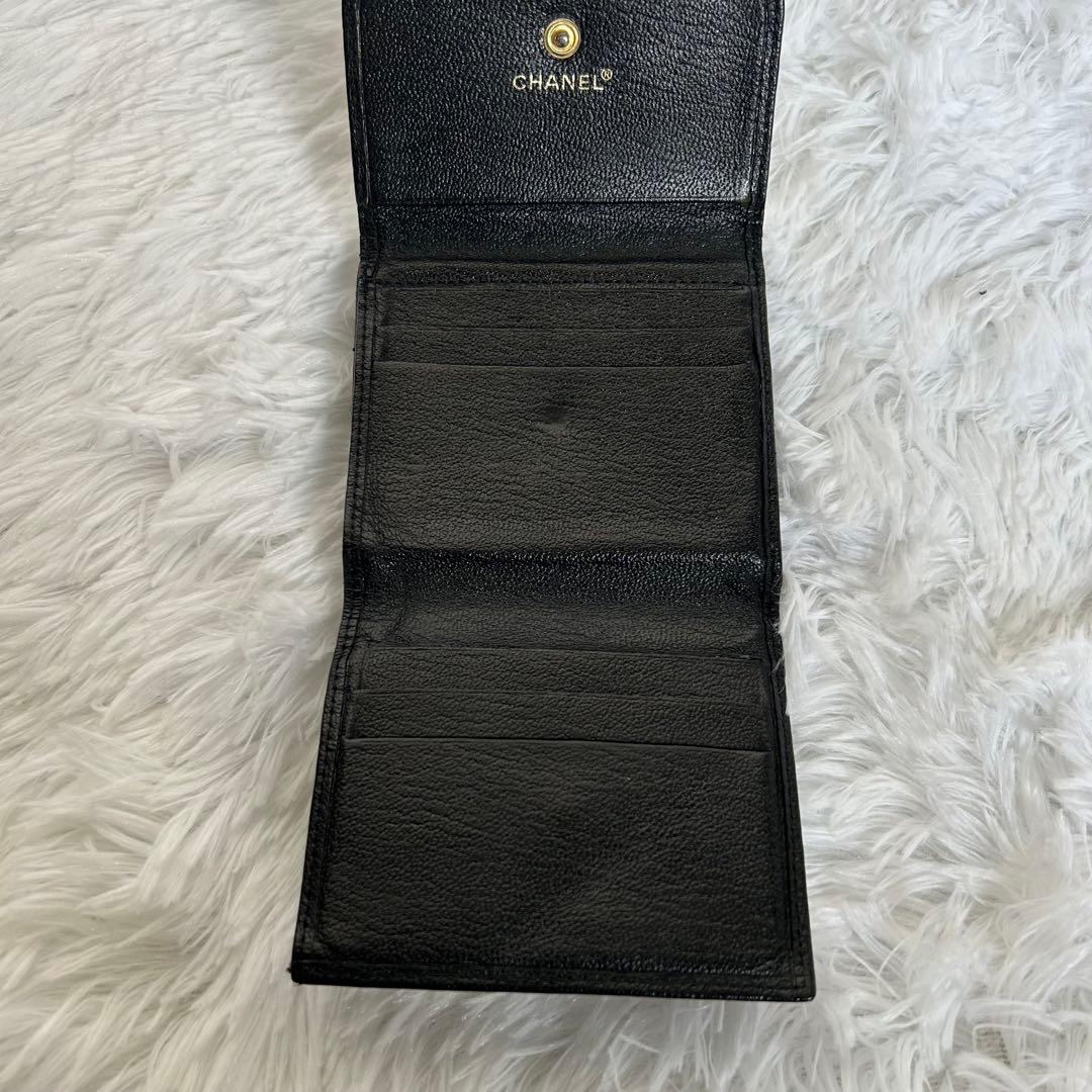 最終値下げ！CHANEL ブラック 二つ折り財布　ココマーク