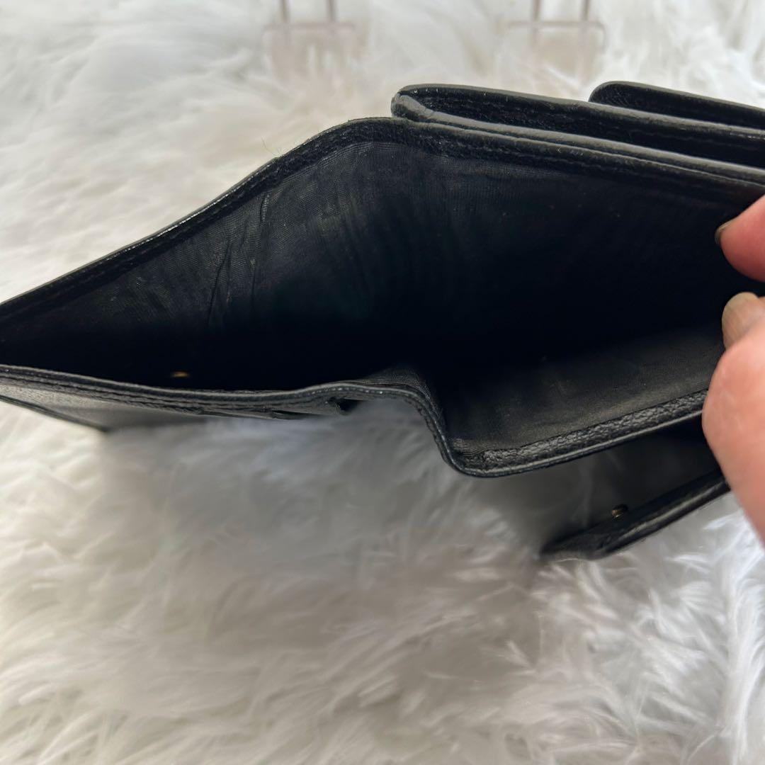 最終値下げ！CHANEL ブラック 二つ折り財布　ココマーク