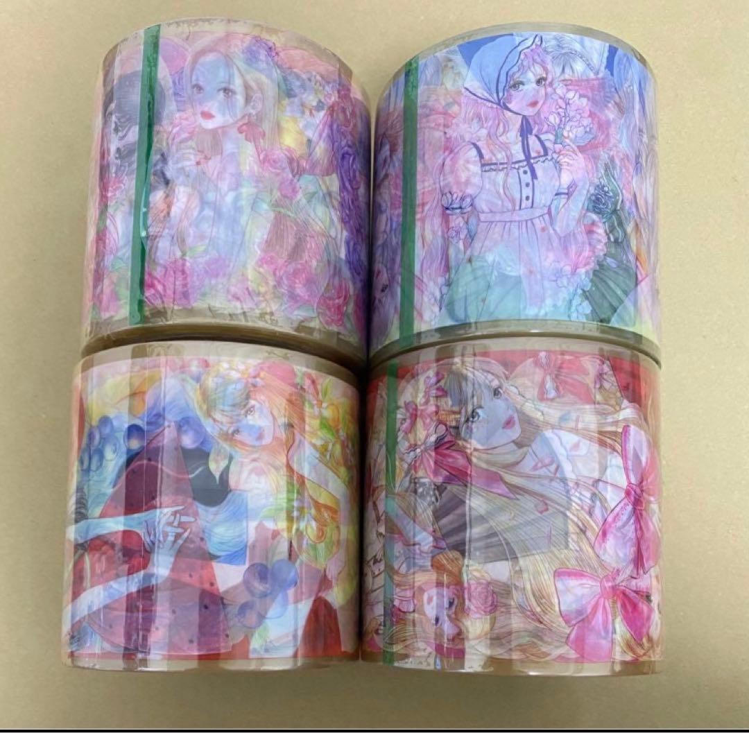 海外 OPPテープ 4個 O1004 韓国作家 デザインテープ 人物 女の子