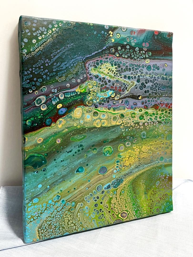 【2022年製作#002】現代アート　抽象画　フルイドアート　アクリル画