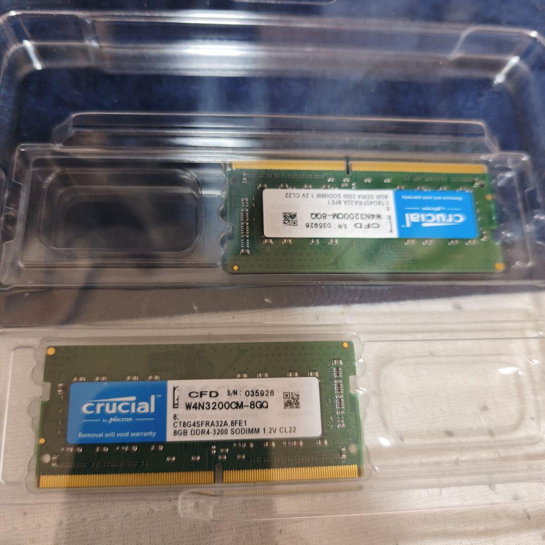m*a様 Crucial 8GBx2枚 16GB DDR4 3200 メモリSO