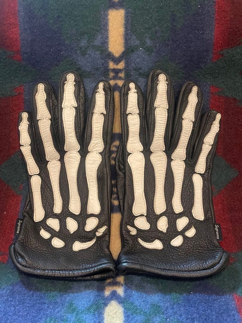 Supreme Vanson Leather X-Ray グローブ 黒 骨手袋
