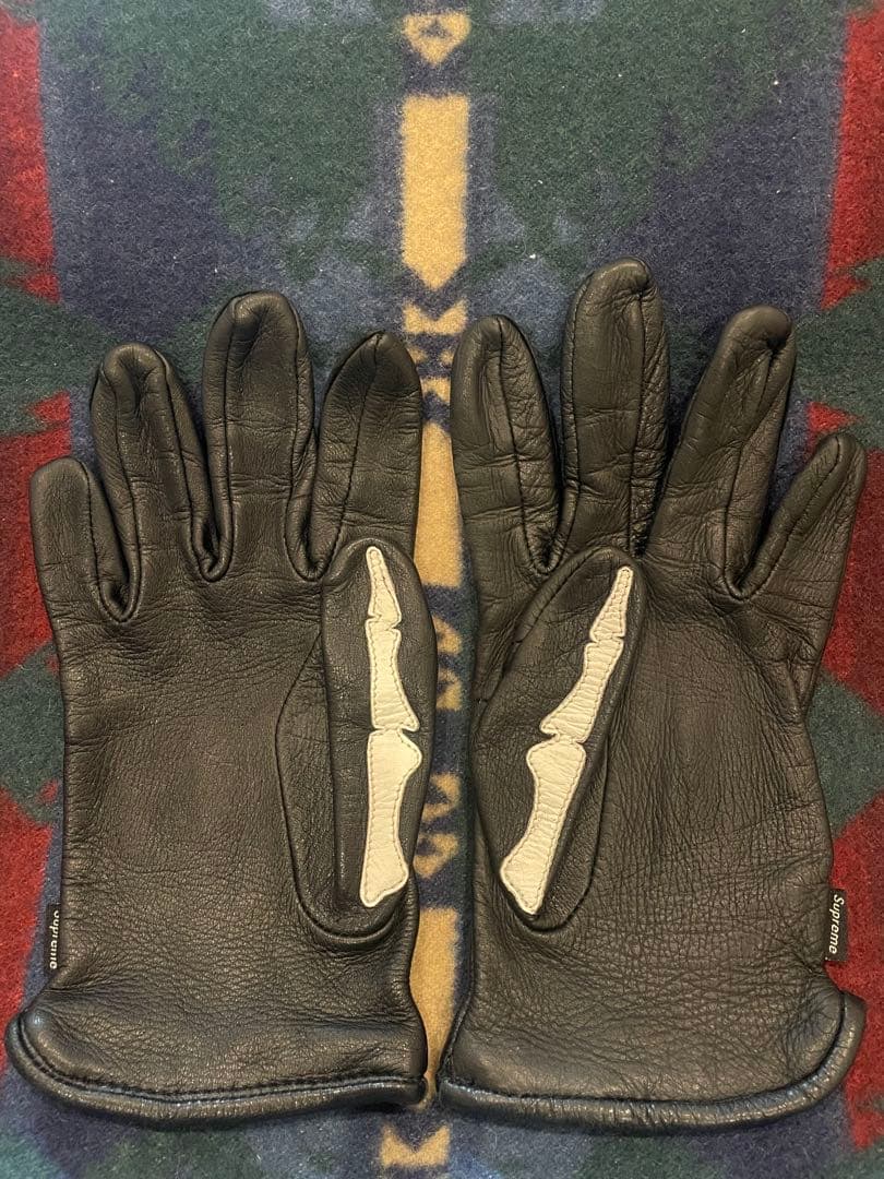 Supreme Vanson Leather X-Ray グローブ 黒 骨手袋
