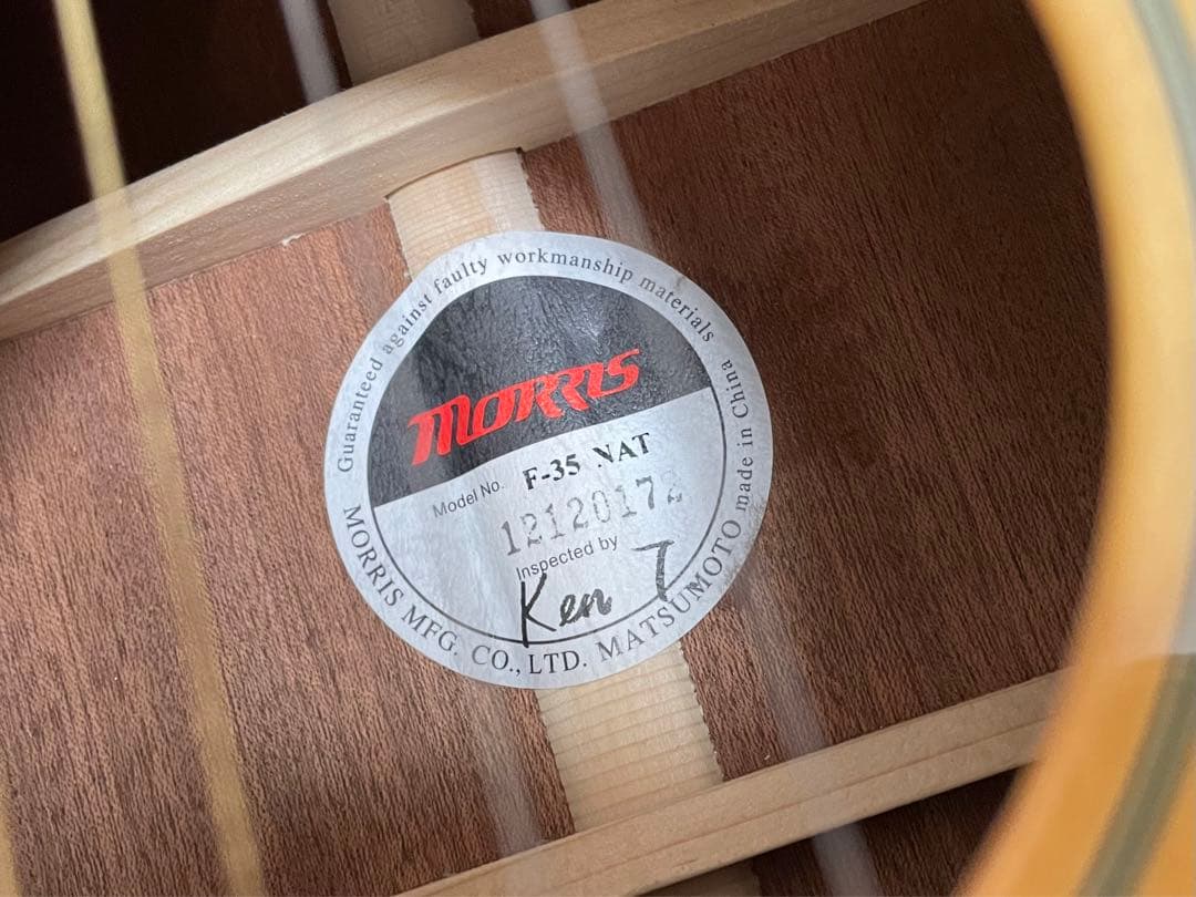 MORRIS モーリス楽器　アコースティックギター　F-35NAT チューナー等