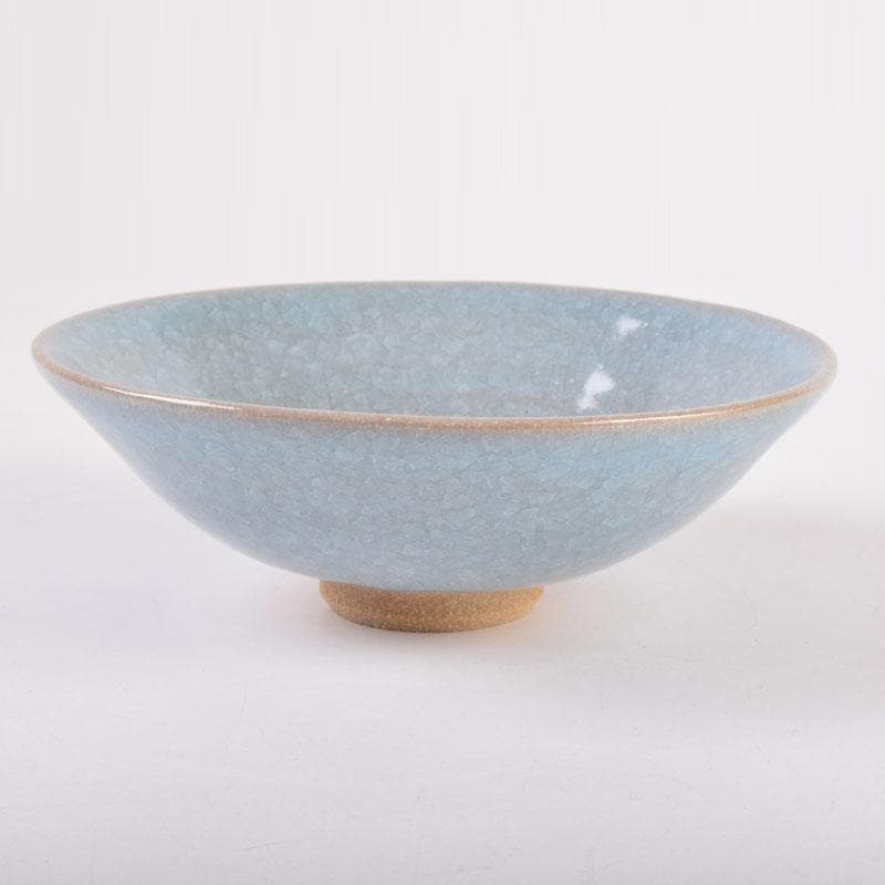 茶道具　加納臣峰作　灰青磁　紫陽花茶碗　共布共箱　C　8402