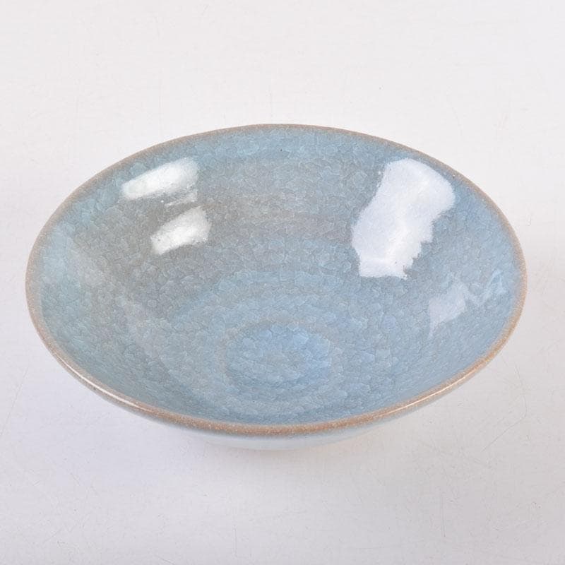 茶道具　加納臣峰作　灰青磁　紫陽花茶碗　共布共箱　C　8402