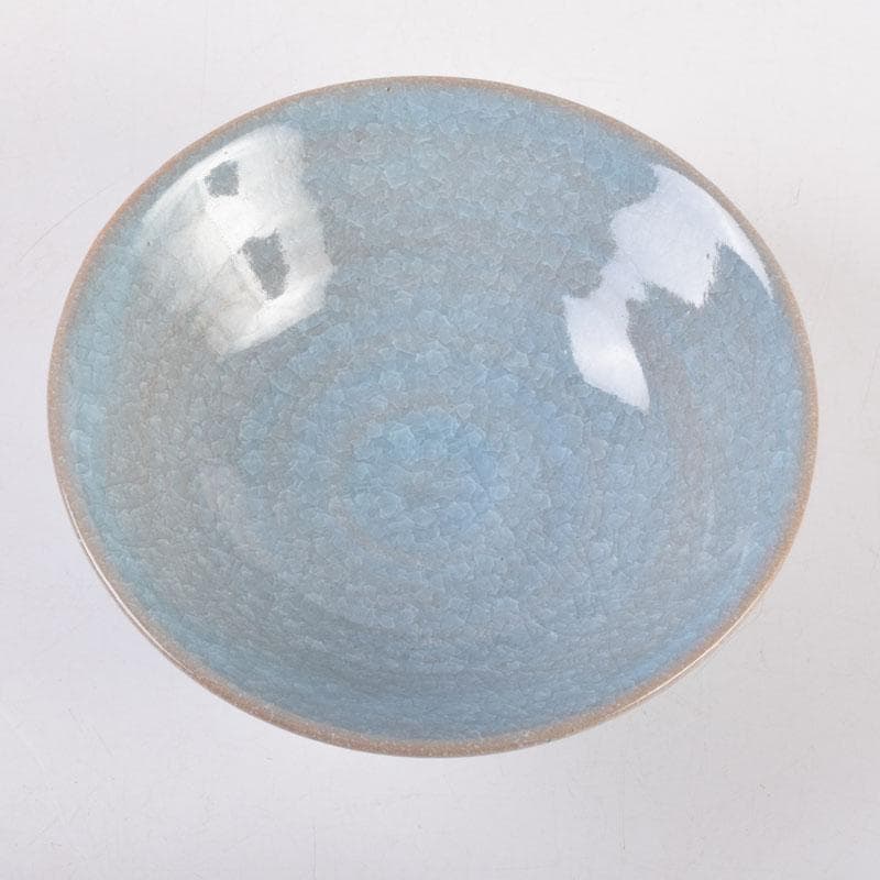 茶道具　加納臣峰作　灰青磁　紫陽花茶碗　共布共箱　C　8402