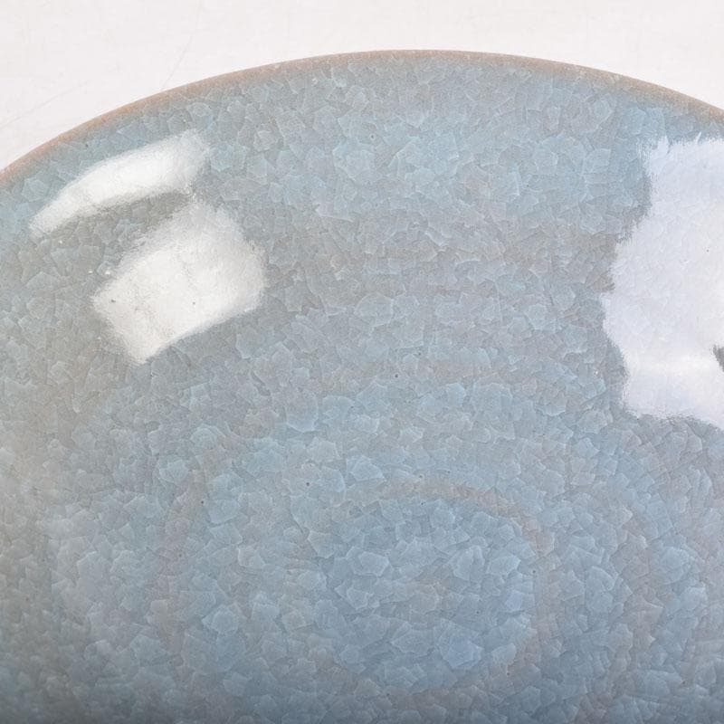 茶道具　加納臣峰作　灰青磁　紫陽花茶碗　共布共箱　C　8402