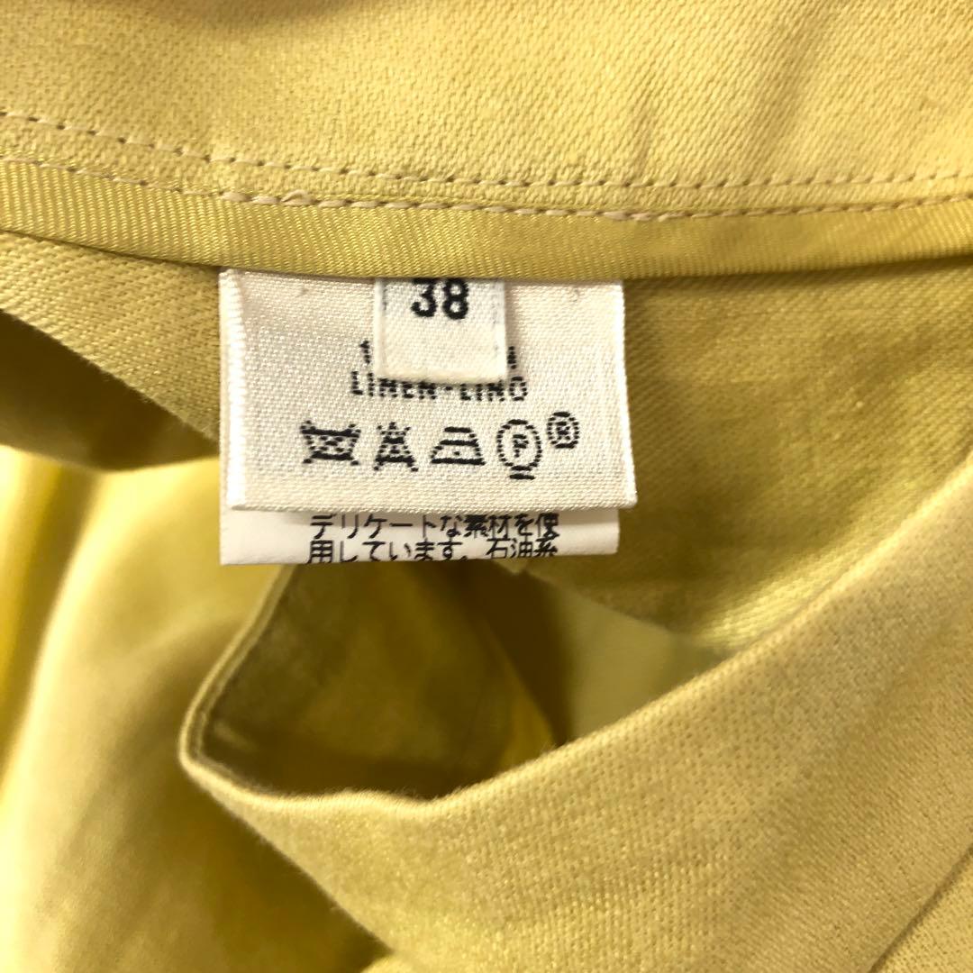 オールド ヴィンテージ古着 HERMES リネンタイトスカート 38 フランス製