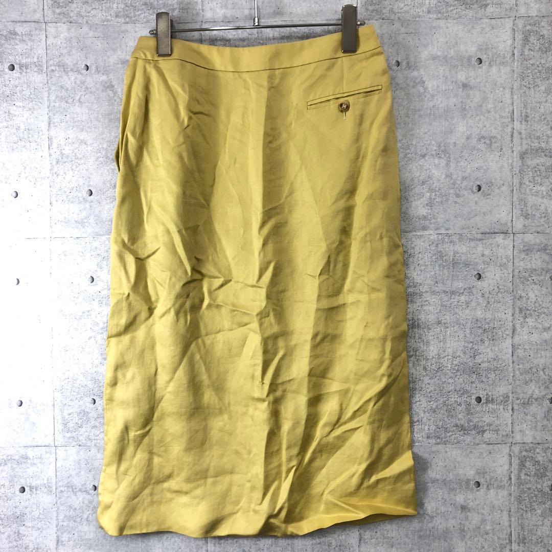 オールド ヴィンテージ古着 HERMES リネンタイトスカート 38 フランス製