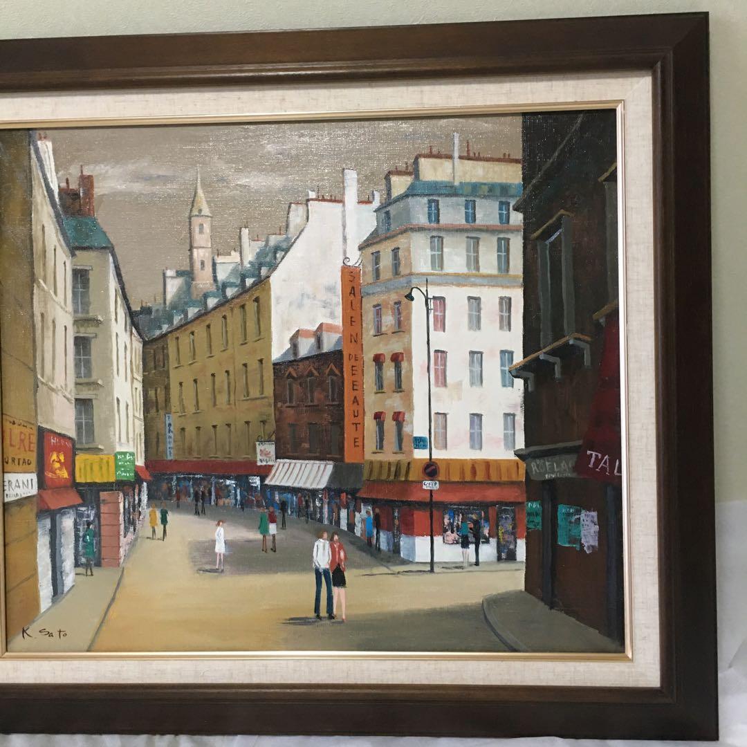 油絵手書き作家物パリの街