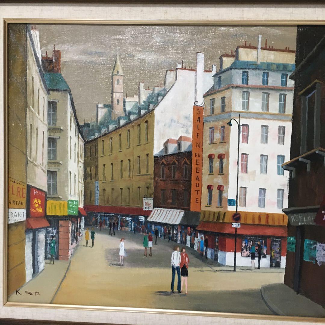 油絵手書き作家物パリの街