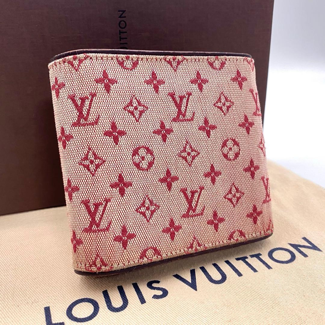 ルイヴィトン モノグラムミニ ポルトビエ カルトクレディ 三つ折り財布 チェリー