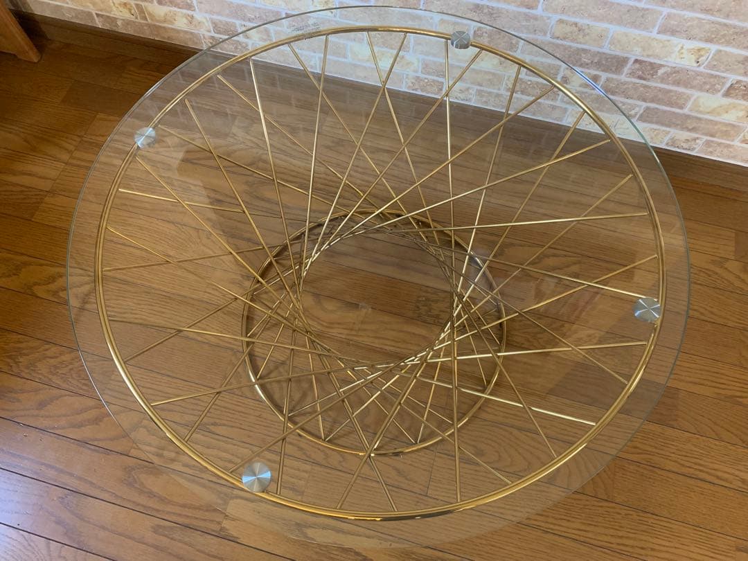 ちび助さま　Francfranc マーリア コーヒーテーブル クリア×ゴールド