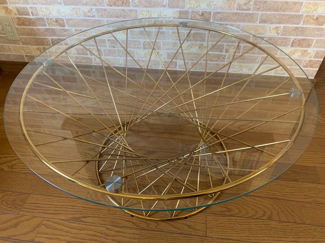 ちび助さま　Francfranc マーリア コーヒーテーブル クリア×ゴールド