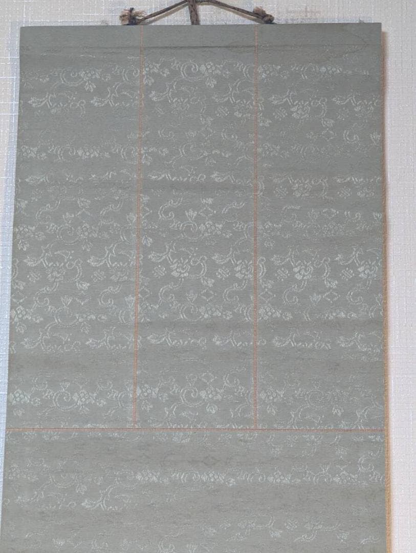 【真作】掛軸　経を読む人　和歌と挿絵の掛軸　微笑と祈りの素朴な一幅　T150