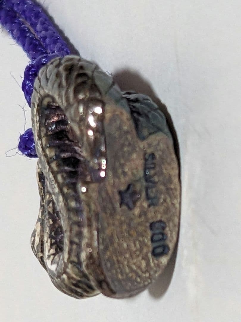 ♦銀製干支 根付け 巳 人間国宝 彫金工芸家 鹿島一谷 原型 SILVER900