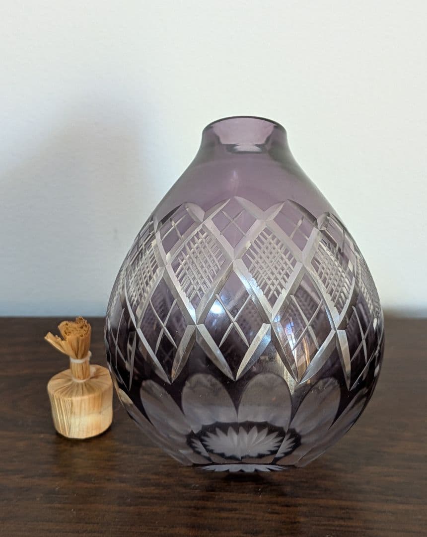 茶道具 / 菓子器】江戸切子　江戸紫　東太武朗 作