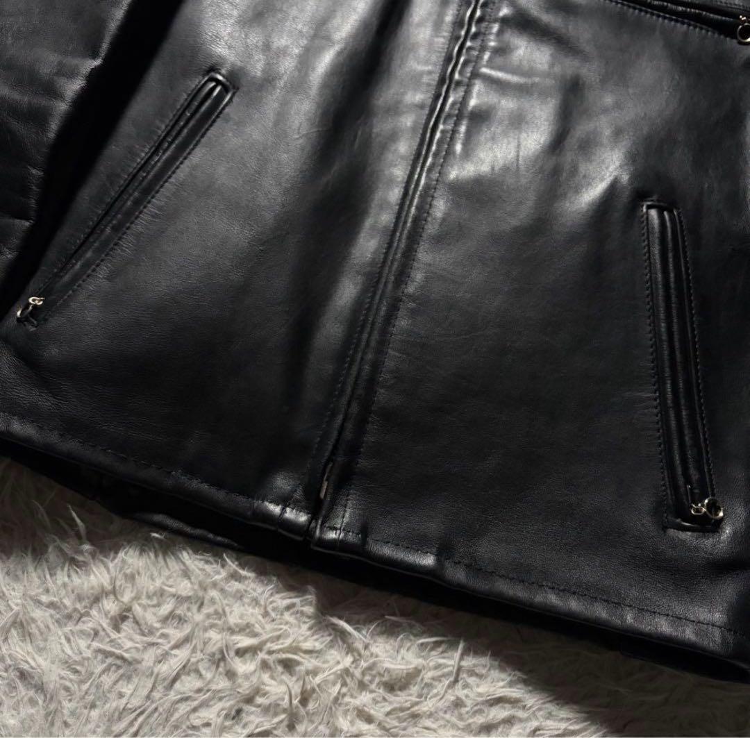 【美品】schott シングルライダースジャケット 641 黒 米国製 本革