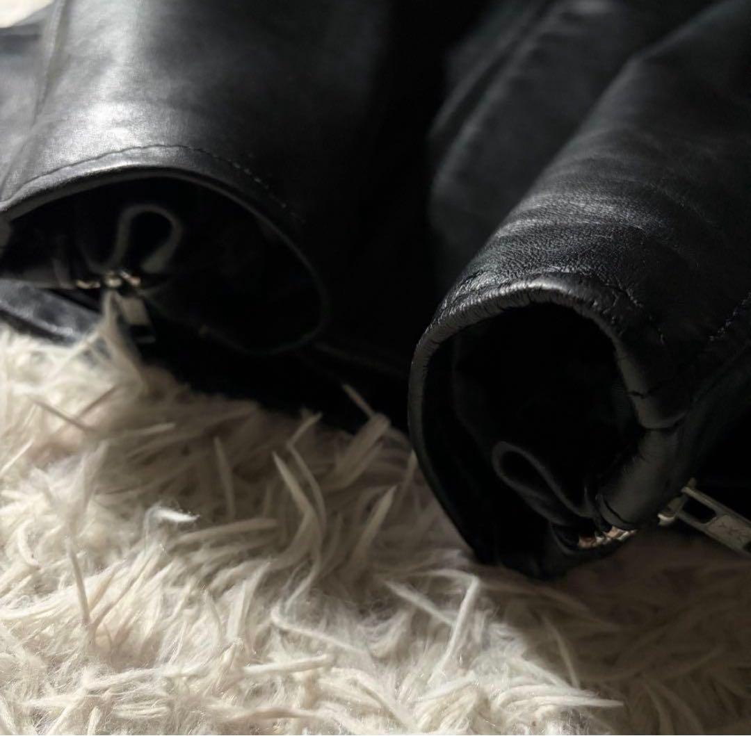 【美品】schott シングルライダースジャケット 641 黒 米国製 本革