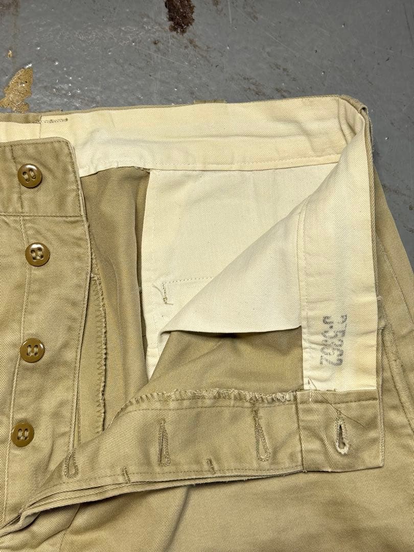 50s U.S.ARMY チノパンツ 尿素ボタン ミリタリー ヴィンテージ