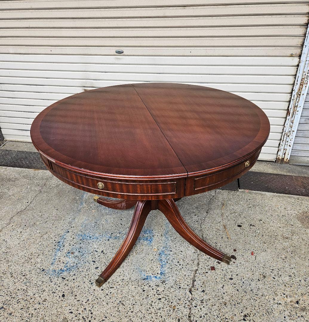 アンティーク マホガニー製 エクステンションテーブル 拡張 ドラムテーブル