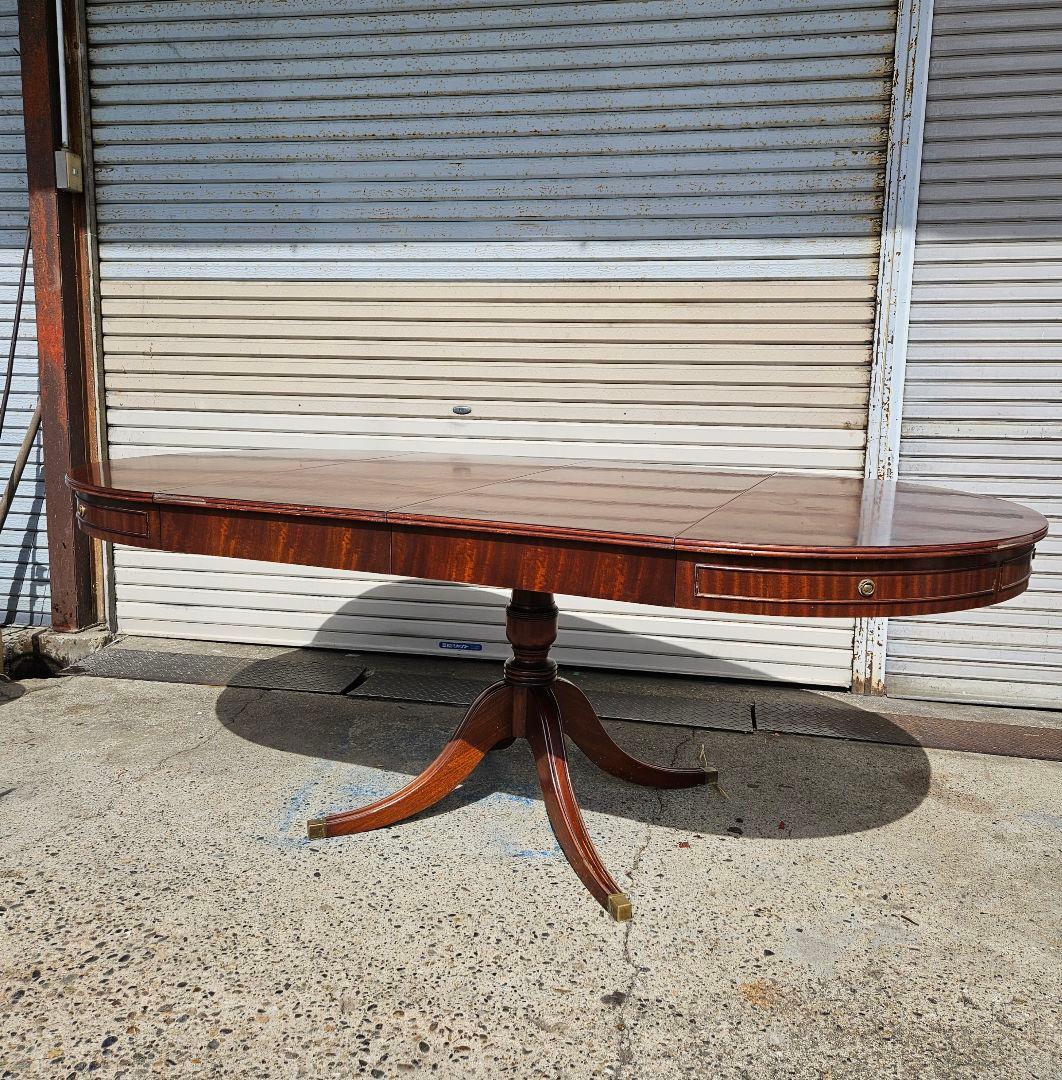 アンティーク マホガニー製 エクステンションテーブル 拡張 ドラムテーブル