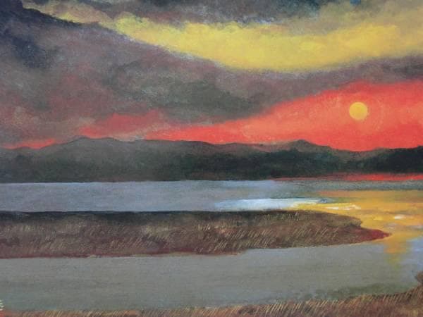 加藤東一、冬の長良川、豪華・希少・大判画集画、新品高級額・額装付