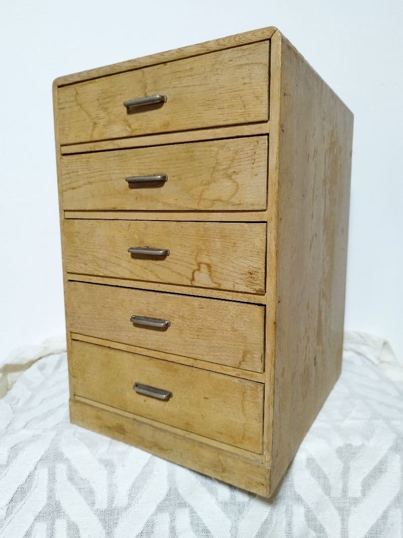 【古道具】古引き出し アンティーク 5段 引き出し 木製 ミニタンス