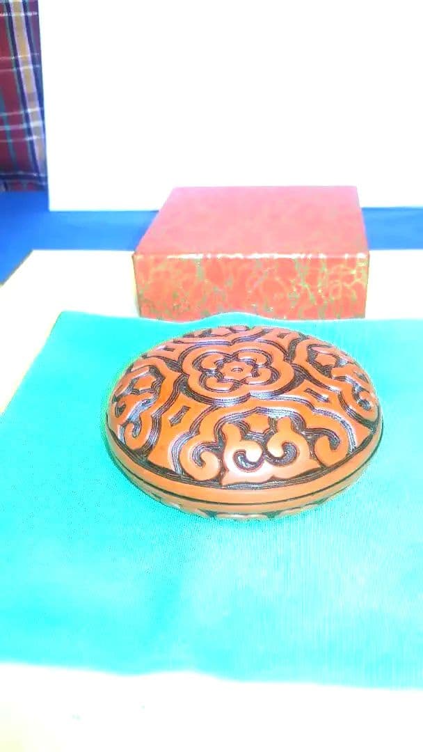 茶道具、香合、堆朱、丸、唐物